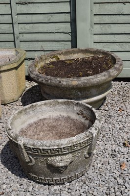 Lot 793 - Large composite stone circular garden planter