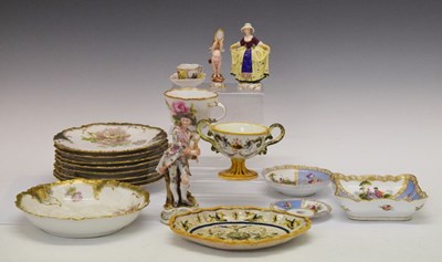 Lot 388 - Small quantity of 19th and early 20th Century Continental ceramics