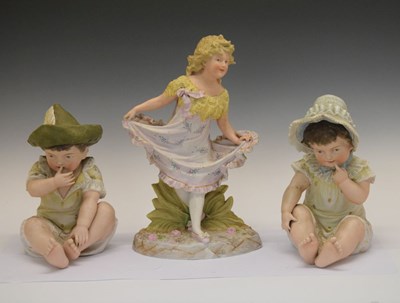 Lot 410 - Pair of 'Piano Babies' and bisque figure