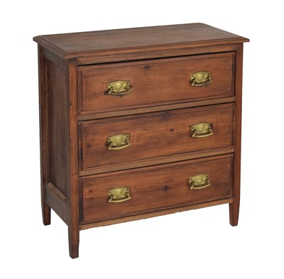 Lot 676 - Small chest of three long drawers