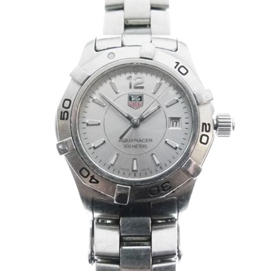 Lot 118 - Tag Heuer - Lady's Aquaracer 300 meters quartz stainless steel wristwatch
