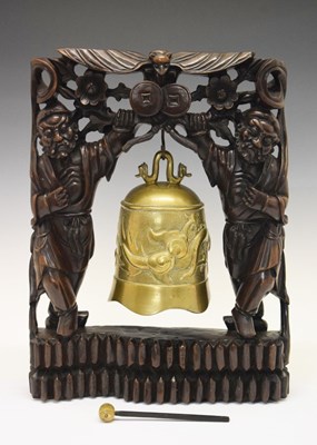 Lot 665 - Chinese temple bell on stand