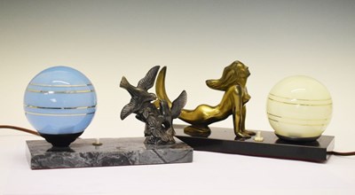 Lot 231 - Two Art Deco style lamps