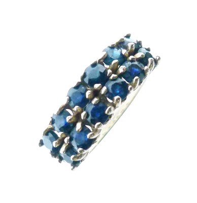 Lot 31 - 9ct gold dress ring set twelve sapphires