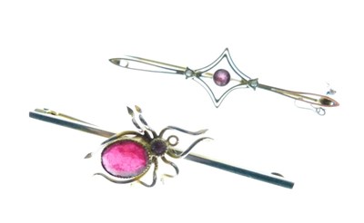 Lot 69 - Two bar brooches