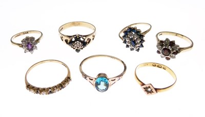 Lot 46 - Seven various gem-set dress rings