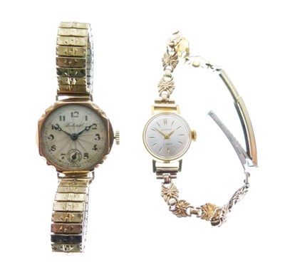 Lot 113 - Federal - Lady's vintage 9ct gold cased cocktail watch and rolled gold watch