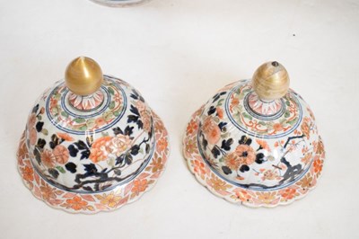 Lot 301 - Pair of Imari lidded vases
