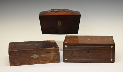 Lot 674 - Two jewellery boxes and a tea caddy