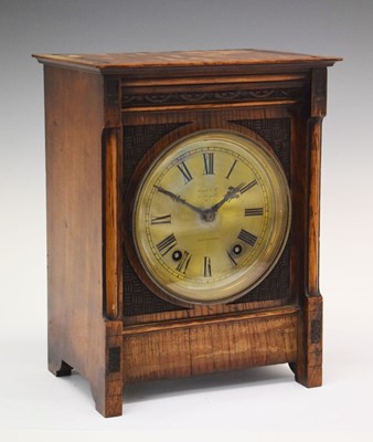 Lot 542 - German oak-cased  mantel or bracket clock - Hall & Co, Manchester