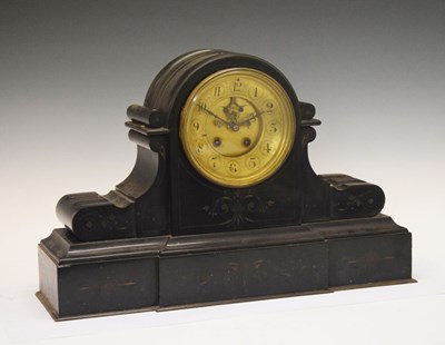 Lot 541 - Large late 19th Century French black slate mantel clock