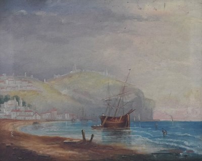Lot 682 - Charles Compton - Watercolour - Harbour scene