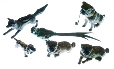 Lot 224 - Group of Austrian-style cold painted dogs and other animals