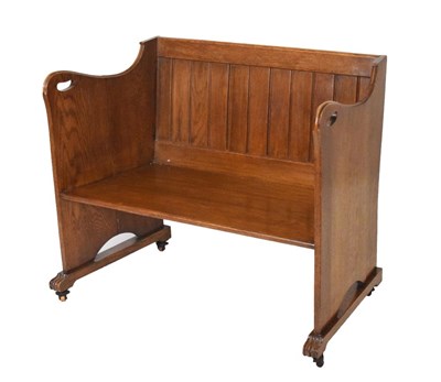 Lot 649 - 20th Century oak settle or pew