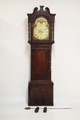 Lot 518 - Mid 19th Century mahogany-cased 8-day painted dial longcase clock