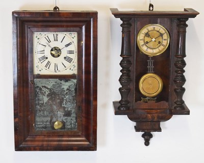 Lot 558 - 19th Century American wall clock and a spring-driven Vienna