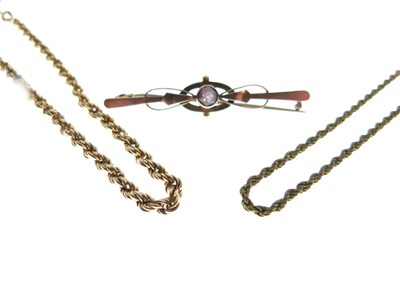 Lot 58 - Chain,  necklace and bar brooch