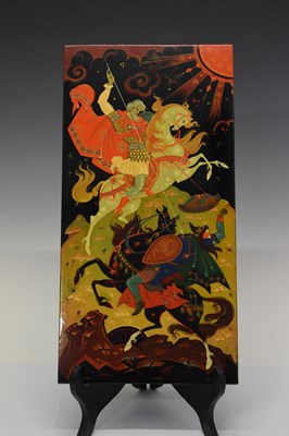 Lot 358 - 1960s Russian lacquer panel