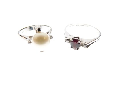 Lot 36 - Two white gold dress rings