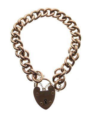 Lot 119 - 9ct rose gold hollow curb-link bracelet