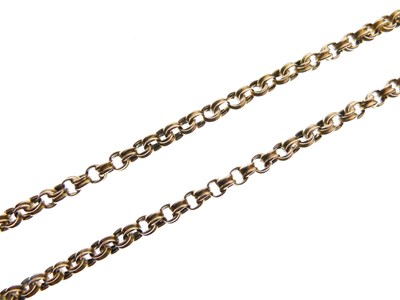 Lot 72 - Yellow metal belcher-link chain '9ct'