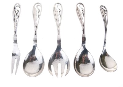 Lot 95 - Georg Jensen 'leaf & berry' handled silver pickle fork