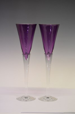 Lot 480 - Boxed pair of Waterford champagne flutes