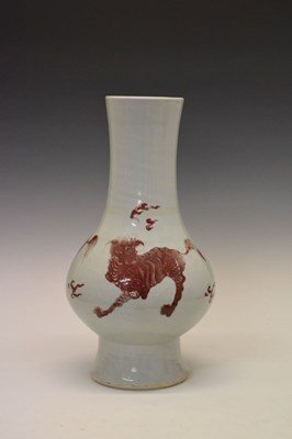 Lot 291 - Large 19th Century Chinese copper-red vase