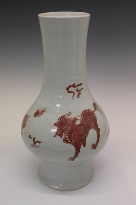 Lot 291 - Large 19th Century Chinese copper-red vase