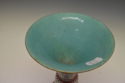 Lot 287 - Chinese Canton Famille Rose Gu 'Bajixiang' vase