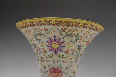 Lot 287 - Chinese Canton Famille Rose Gu 'Bajixiang' vase