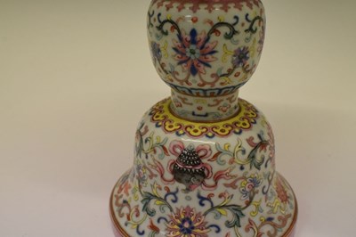 Lot 287 - Chinese Canton Famille Rose Gu 'Bajixiang' vase