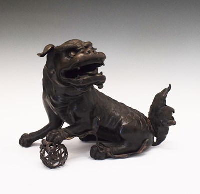 Lot 319 - Bronze Dog of Fo / Temple Lion censer