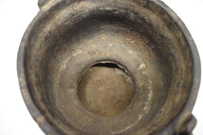 Lot 484 - A good Chinese bronze ritual food vessel on stand (Gui)