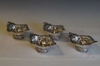 Lot 233 - Set of four late Victorian silver bon bon dishes