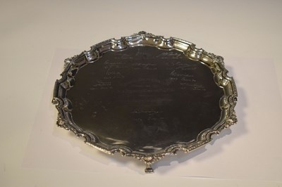 Lot 248 - George VI Henletel Golfing Society presentation silver salver