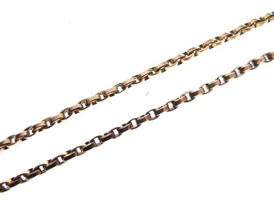 Lot 79 - 9ct yellow metal belcher-link muff chain or longguard