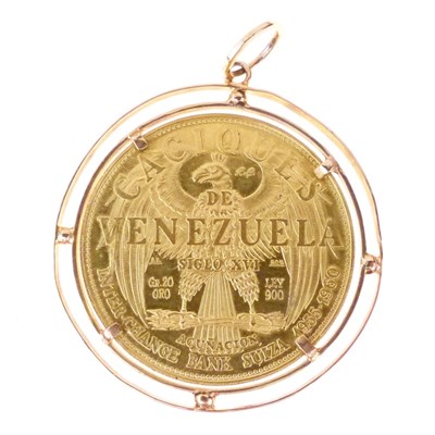 Lot 194 - Caciques de Venezuela gold medallion