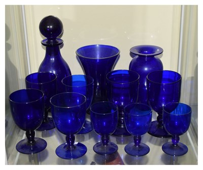 Lot 345 - Collection of Bristol Blue Glass