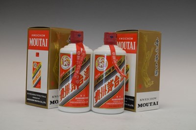Lot 451 - Two 500ml bottles of Kweichow Moutai 'Flying Fairy' Baijiu, 2018