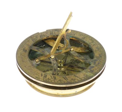 Lot 637 - Irish George III portable compass and sundial