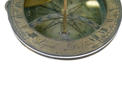 Lot 637 - Irish George III portable compass and sundial