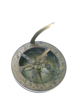 Lot 637 - Irish George III portable compass and sundial