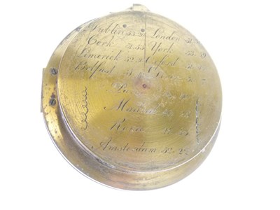 Lot 637 - Irish George III portable compass and sundial