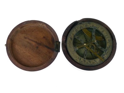 Lot 637 - Irish George III portable compass and sundial