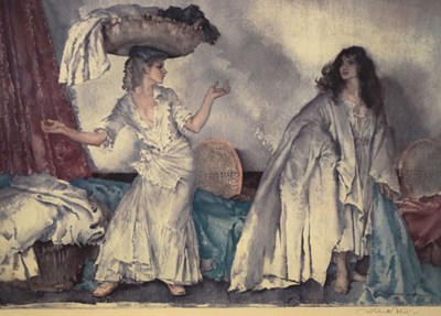 Lot 546 - After Sir William Russell Flint, limited edition coloured print, 'The Balance'