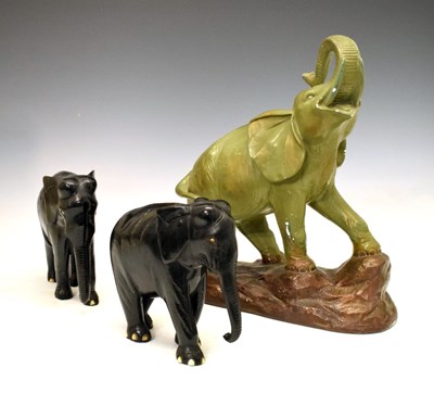 Lot 547 - Early 20th Century plaster figure of an elephant
