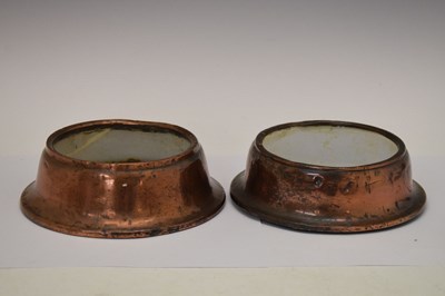 Lot 349 - Two old copper dog bowls
