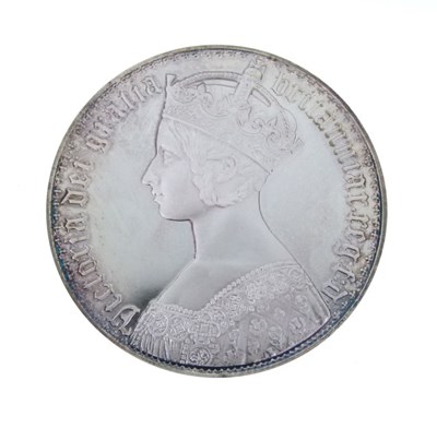 Lot 199 - Large unmarked silver proof copy of a Victorian Gothic Crown