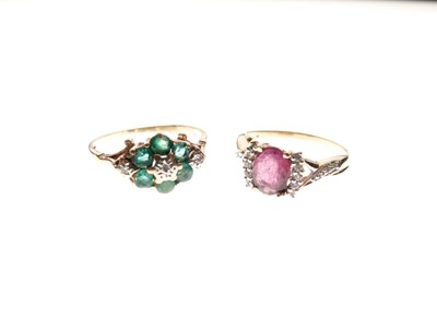 Lot 24 - Two 9ct gold dress rings
